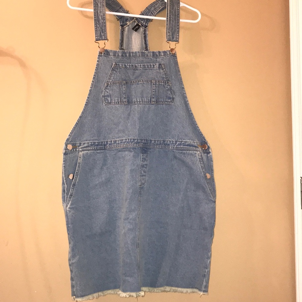 denim overall dress